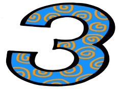 3 Number, Unique, Digital, Template, Modern PNG