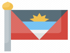 Antigua And Barbuda Flag, Tri-Color, Red, Blue, Caribbean PNG