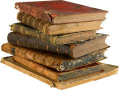 Antique Book Stack, Collector Edition, Historical Volumes, Vintage Literature, Old Books PNG