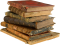 Antique Book Stack, Collector Edition, Historical Volumes, Vintage Literature, Old Books PNG
