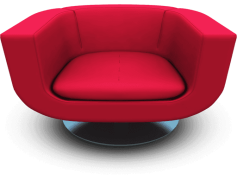 Armchair Red Modern, Chic Home Decor, Eye-Catching Accent, Stylish Furniture, Contemporary Seating PNG