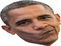 Barack Obama Funny Face, Silly Grin, Playful Smile, Quirky Reaction, Lighthearted Gesture PNG