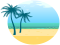 Beach Cartoon, Sand, Relaxation, Vacation, Fun PNG