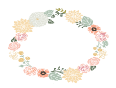Blooming Floral Circle Border, Botanical Circle Design, Decorative Floral Frame, Floral Ornament Border, Round Flower Frame PNG
