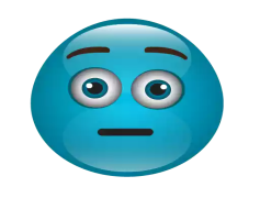 Blue Emoji Meme, Reaction, Humor, Fun, Social Media PNG