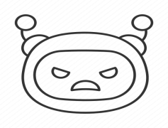 Bot Angry Icon, Fuming Robot Emblem, Annoyed AI Logo, Wrathful Cyborg Mark, Furious Bot Representation PNG