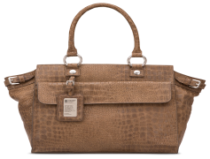 Brown Leather Handbag, Durable Material, Trendy Handbag, Stylish Accessories, Chic Look PNG