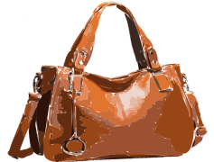 Brown Leather Handbag, Everyday Use, Fashionable Purse, Classic Look, Chic Tote PNG