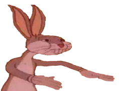 Bugs Bunny No, Animated Dismissal, Cartoon Refusal, Vintage Dismissive, Playful Negation PNG