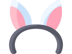 Bunny Ears, Playful Props, Animal Ears, Spring Fashion, Festive Costume PNG