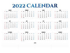 Calendar 2022, Yearly Overview, Holiday Schedule, Organizer Tool, Important Dates PNG