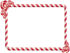 Candy Cane Frame, Seasonal Ornament, Holiday Decoration, Festive Border, Winter Theme PNG