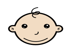 Cartoon Smiling Baby, Adorable, Playful, Whimsical, Cheerful PNG
