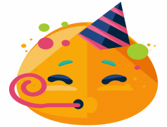 Celebration Emoji, Festivity Icon, Event Sign, Happy Face, Triumph Representation PNG