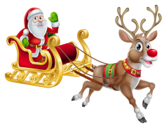 Christmas Reindeer, Sleigh, Winter, Joyful, Santa PNG