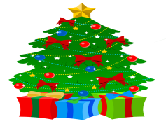 Christmas Tree Cartoon, Family Gatherings, Merry Celebrations, Cheerful Decorations, Winter Wonderland PNG