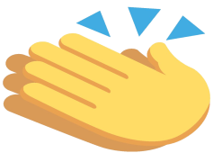 Clap Emoji, Applause Symbol, Cheer Emoticon, Recognition Symbol, Support Gesture PNG