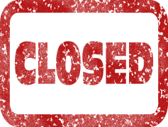 Closed, Shut, Sealed, Finished, Unavailable PNG
