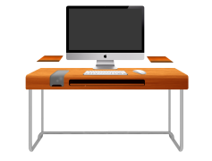 Computer Desk, Office Workspace, Modern Furniture, Study Station, Writing Surface PNG