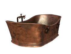 Copper Bath Tub, Home Sanctuary, Handmade Craftsmanship, Luxury Soak, Relaxation Oasis PNG