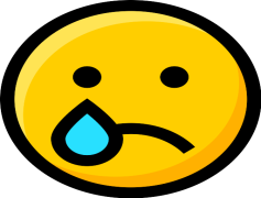 Cry Emoji, Distressed Emoji, Upset Face, Tearful Expression, Sad Face PNG