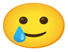 Cry Emoji, Mourning Face, Tearful Expression, Weeping Symbol, Distressed Emoticon PNG