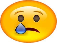 Cry Emoji, Sorrowful Graphic, Weeping Symbol, Distressed Expression, Sad Face PNG