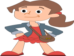 Cute Cartoon Girl, Adorable, Cheerful, Whimsical, Fun PNG