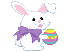 Cute Easter Bunny, Colorful Eggs, Holiday Celebration, Spring Animal, Seasonal Joy PNG