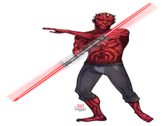 Darth Maul, Fearsome Warrior, Tattooed Zabrak, Double-bladed Lightsaber, Dark Side PNG
