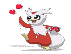 Delibird Pokemon, Santa Claus, Wing Attack, Present, Ice-Type PNG