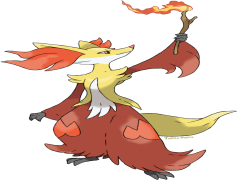 Delphox Pokemon, Flame Cloak, Fire Type, Mage Pokemon, Evolution PNG