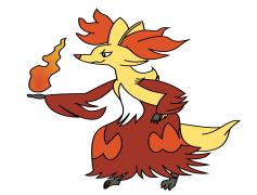 Delphox Pokemon, Magic Fire, Psychic Abilities, Hoenn Region, Fire-Type PNG