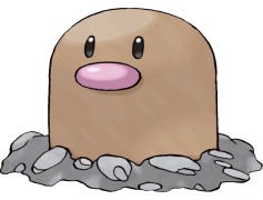 Diglett Pokemon, Digging Pokémon, Ground Type, Kanto Region, Underground Habitat PNG