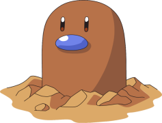 Diglett Pokemon, Evolved Form, Underground Dweller, Hidden Abilities, Ground Type PNG