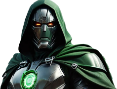Doctor Doom Supervillain in Green Cloak and Mask PNG