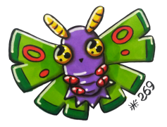 Dustox Pokemon, Caterpillar, Night Moth, Poison Type, Bug Type PNG