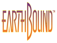 Earthbound Logo, Playful Imagery, Unique Symbol, Retro Aesthetic, Vibrant Colors PNG