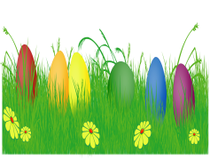 Easter Eggs In Grass PNG