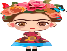 Frida Kahlo Cartoon, Iconic, Self-Portrait, Surreal, Feminism PNG