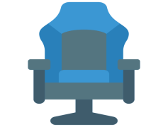 Gamer Chair, Adjustable Height, Multi-Functional Use, Stylish Aesthetics, Ergonomic Seating PNG