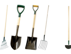Garden Tools, Pruning Shears, Gloves, Trowel, Hoe PNG