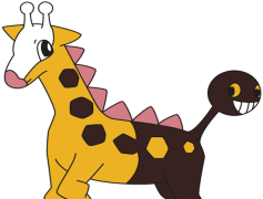 Girafarig Pokemon, Psychic Type, Hoenn Region, Tail Head, Safari Zone PNG