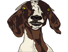 Goat Head, Nature Elements, Mystical Symbol, Horned Creature, Rustic Decor PNG