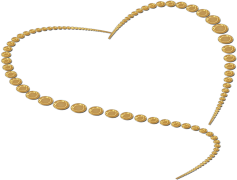 Gold Heart, Golden Color, Warmth Representation, Heart Shape, Love Symbol PNG