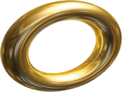 Gold Sonic Ring, Adventure Currency, Level Up Item, Retro Gaming Treasure, Power-Up Symbol PNG