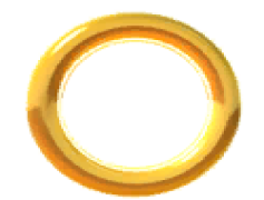 Gold Sonic Ring, Speed Boost, Treasure Element, Golden Token, Adventure Reward PNG
