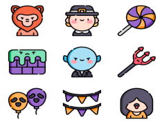 Halloween App Icons, Ghostly Elements, Witchy Motifs, Haunted Themes, Spooky Symbols PNG