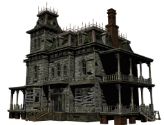 Halloween House, Decorations, Festive, Pumpkins, Ghosts PNG