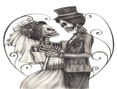 Halloween Wedding, Gothic Romance, Enchanted Evening, Haunted Ceremony, Costume Attire PNG